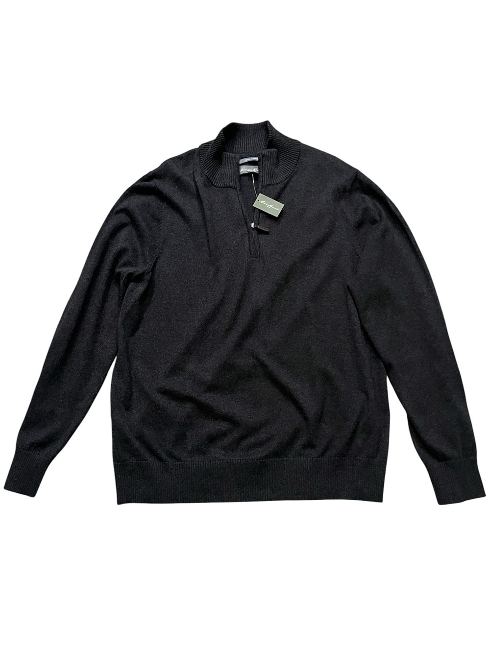 Eddie Bauer quarter zip pullover sweater cotton cashmere